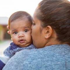 First Nations mum and her child